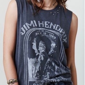 Daydreamer Jimi Hendrix Studded Burnout Concert Tee Tank Top Size Small